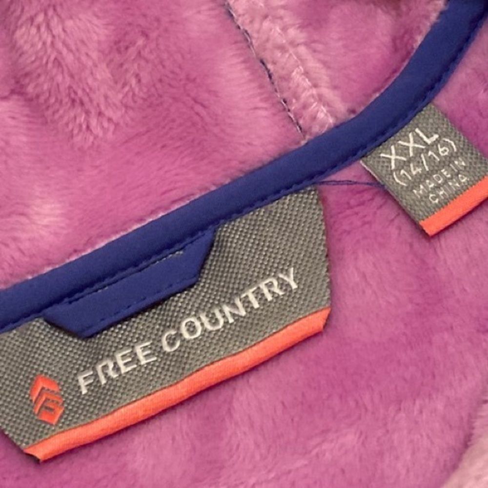 Women’s Full Zip Hooded Pink Purple Jacket by Free Country Athleisure Activewear - Picture 3 of 12